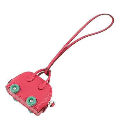 HERMES Bolide On-Wheel Bag Charm Rose Extreme/Vert Vertigo Chevre Myzore Goatskin