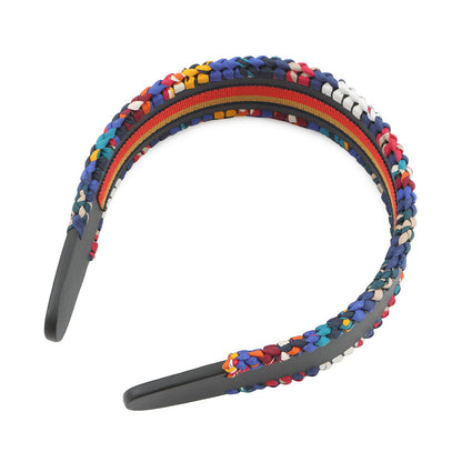 HERMES Headband Serie Grace Navy/Multicolor Swift Leather