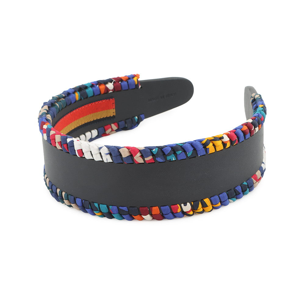 HERMES Headband Serie Grace Navy/Multicolor Swift Leather