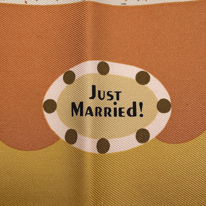 HERMES Gavrosh Just Married Size 45 White/Beige/Corail Silk100%