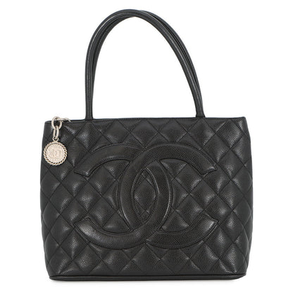 CHANEL Matelasse Medallion Tote BlackA01804 Caviar Leather