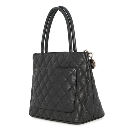 CHANEL Matelasse Medallion Tote BlackA01804 Caviar Leather