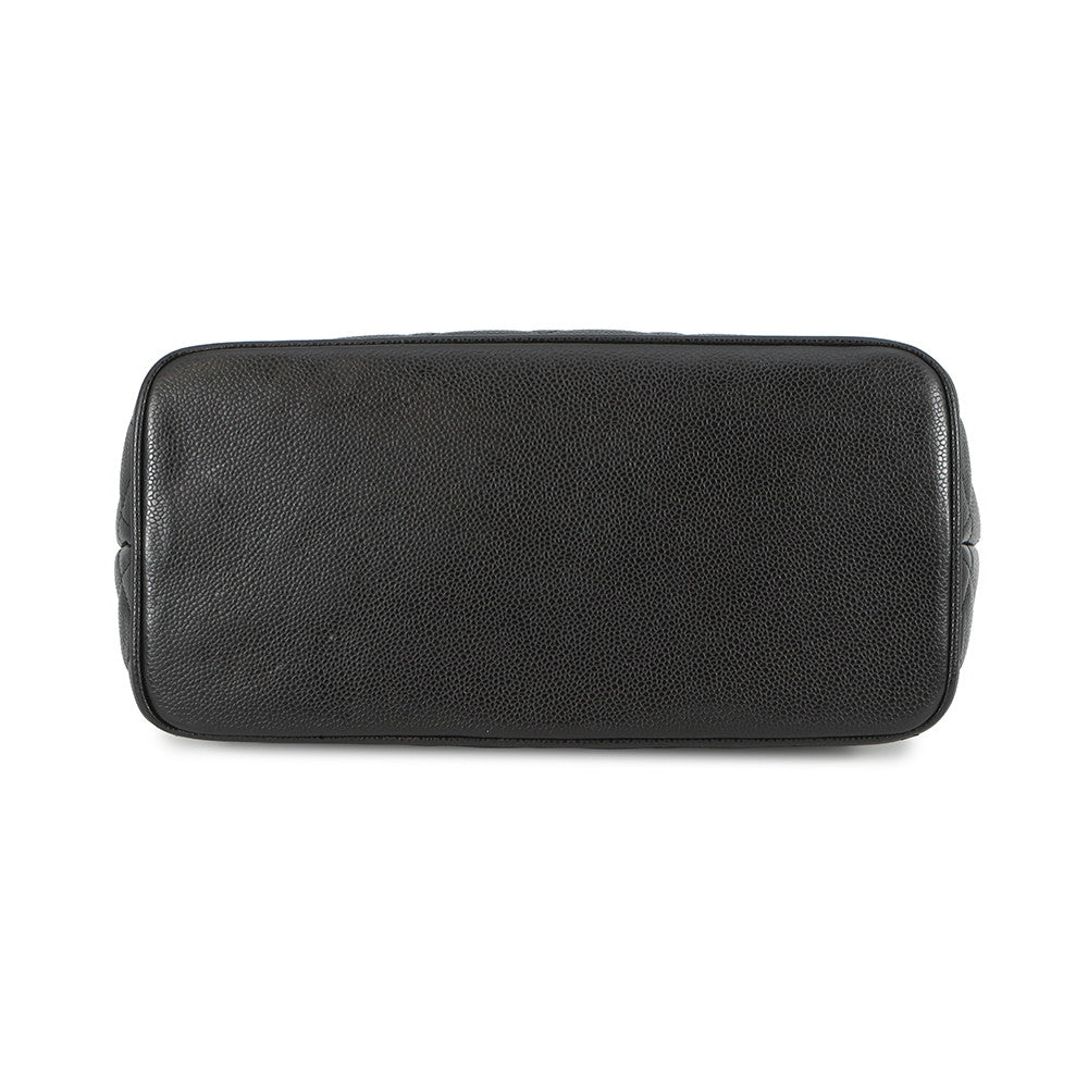CHANEL Matelasse Medallion Tote BlackA01804 Caviar Leather