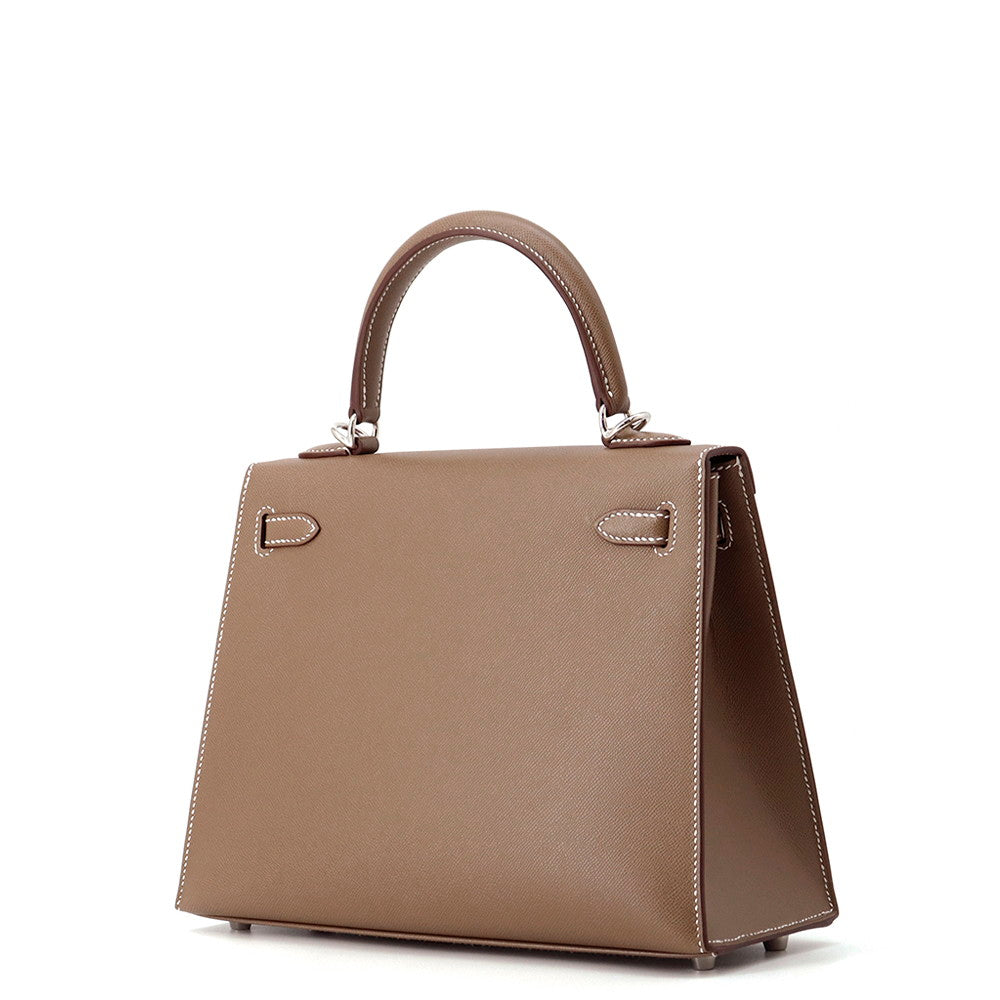 HERMES Kelly Sellier sewing Etoupe Veau Madame Size 25
