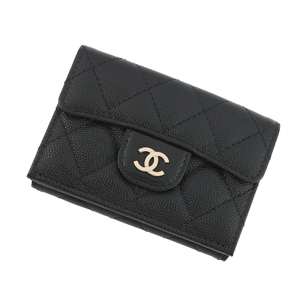 CHANEL Matelasse Classic Small Flap Wallet BlackAP0230 Caviar Leather