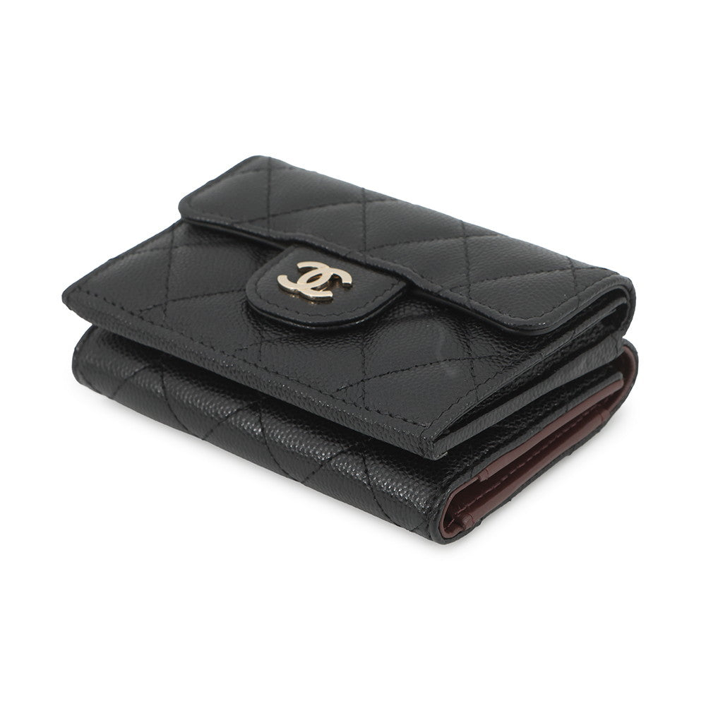 CHANEL Matelasse Classic Small Flap Wallet BlackAP0230 Caviar Leather
