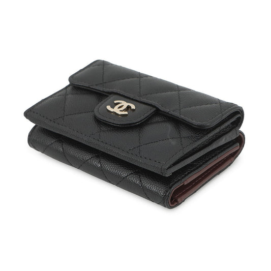 CHANEL Matelasse Classic Small Flap Wallet BlackAP0230 Caviar Leather