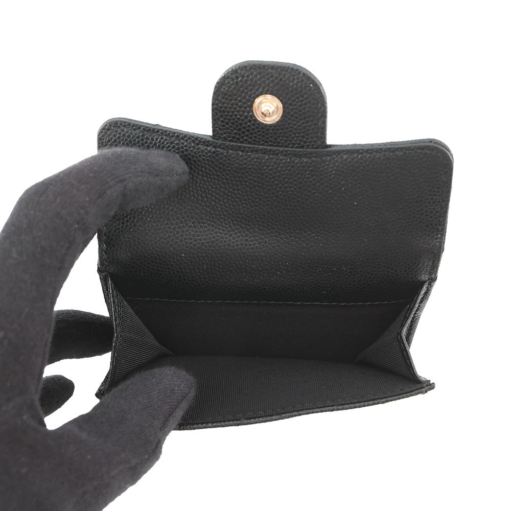 CHANEL Matelasse Classic Small Flap Wallet BlackAP0230 Caviar Leather