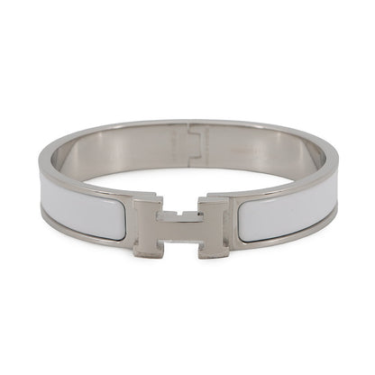 HERMES Clic Clac H Size PM White Metal Enamel