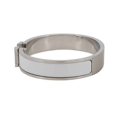 HERMES Clic Clac H Size PM White Metal Enamel