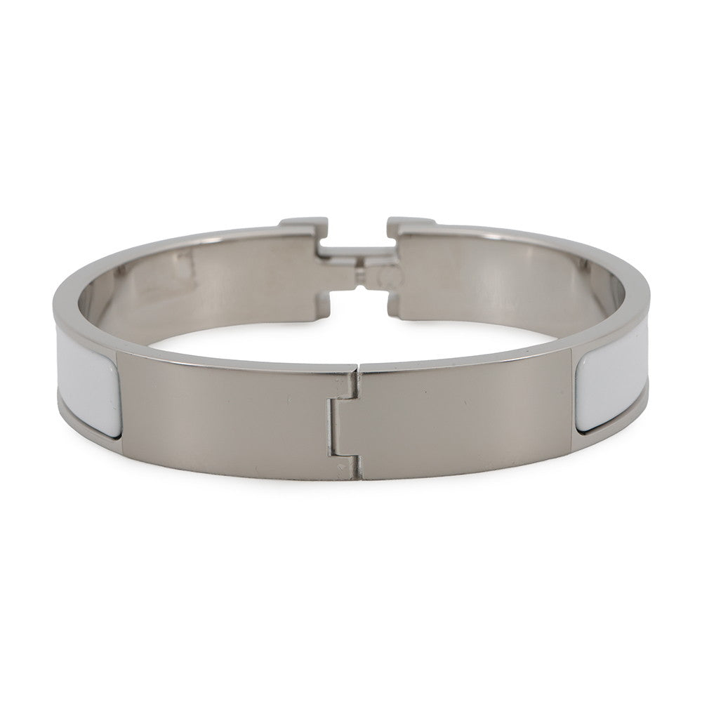 HERMES Clic Clac H Size PM White Metal Enamel