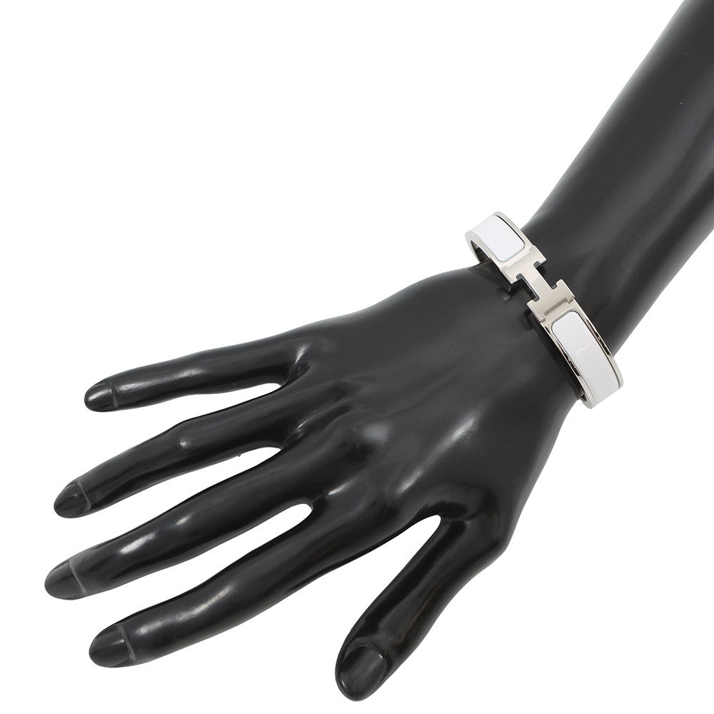 HERMES Clic Clac H Size PM White Metal Enamel