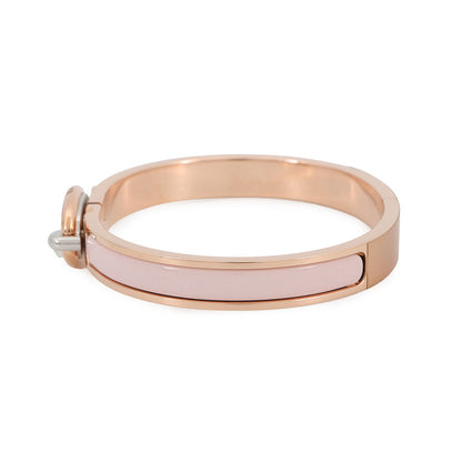 HERMES Mini Clic Chaine d'Ancre Bracelet Size PM Rose Kander Metal Enamel
