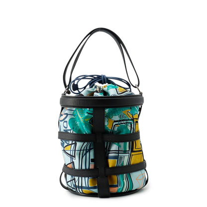 HERMES Muzaldine Black/Multicolor Epsom Silk