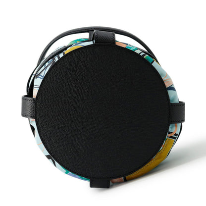 HERMES Muzaldine Black/Multicolor Epsom Silk