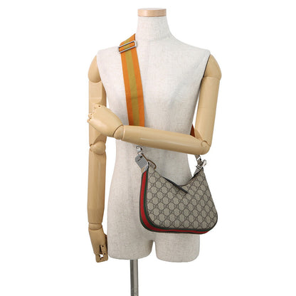 GUCCI Attaché Shoulder Bag Beige/Brown/Orange699409 96GRN 4091 GG Supreme Leather Size Small