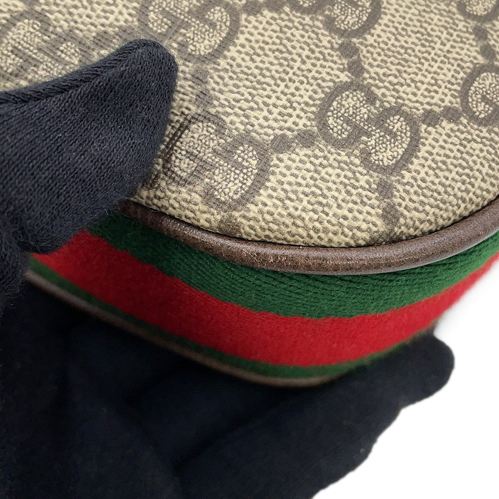 GUCCI Attaché Shoulder Bag Beige/Brown/Orange699409 96GRN 4091 GG Supreme Leather Size Small
