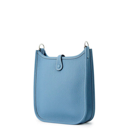 HERMES Evelyne Short New Blue Jean Taurillon Clemence Size TPM