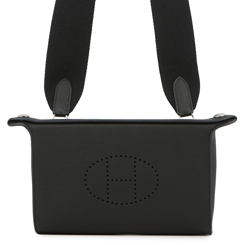 HERMES Videpoches Shoulder Bag Black Togo Leather