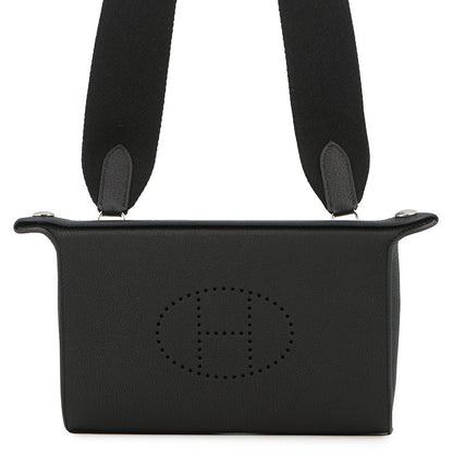HERMES Videpoches Shoulder Bag Black Togo Leather