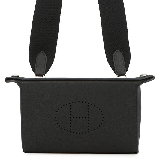 HERMES Videpoches Shoulder Bag Black Togo Leather