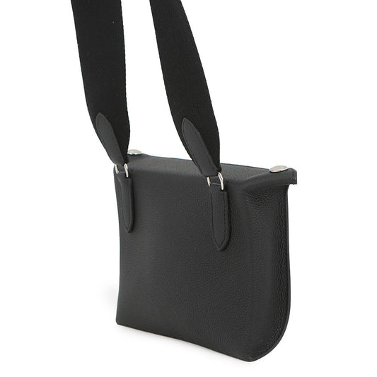 HERMES Videpoches Shoulder Bag Black Togo Leather