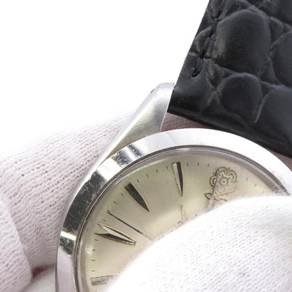 TUDOR Oyster Prince W34mm Stainless Steel Leather Silver Dial7995