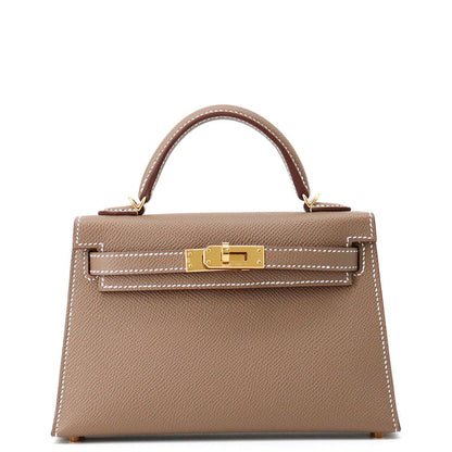 HERMES Mini Kelly 2 Etoupe Epsom Size Mini