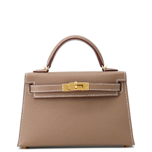 HERMES Mini Kelly 2 Etoupe Epsom Size Mini
