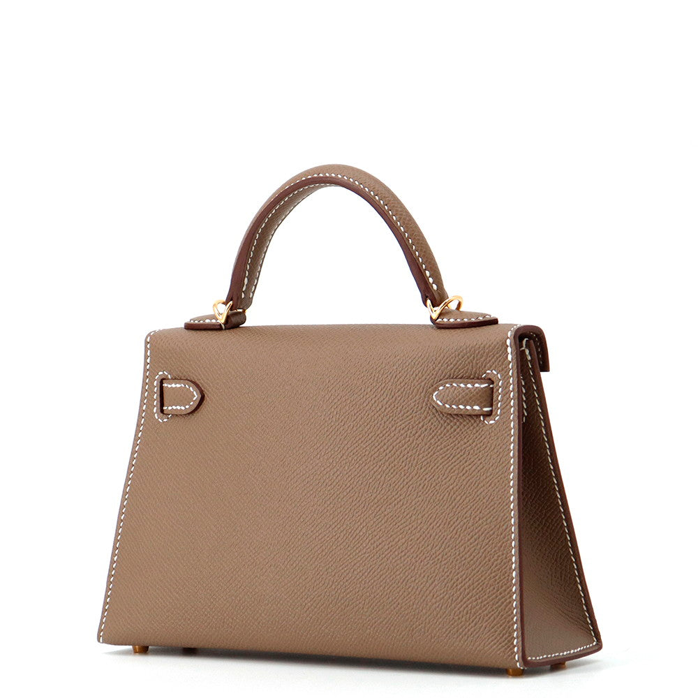 HERMES Mini Kelly 2 Etoupe Epsom Size Mini