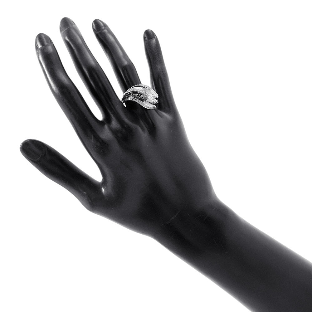 CARTIER Nouvelle Vague Melee Diamond Ring Size 53/#13 18K White Gold