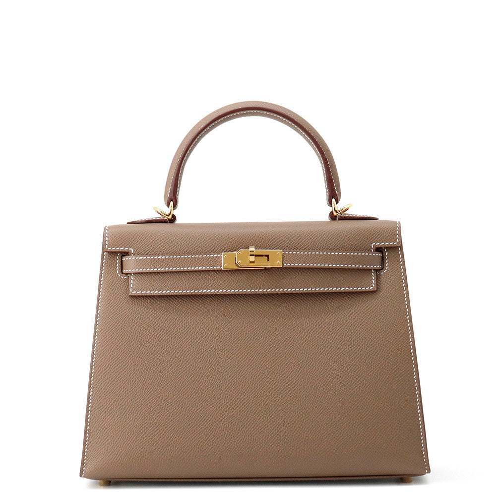 HERMES Kelly Sellier sewing Etoupe Epsom Size 25