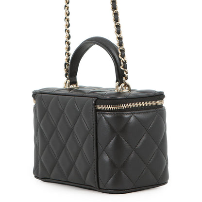 CHANEL Matelasse Chain Vanity Bag BlackAP2199 Lambskin