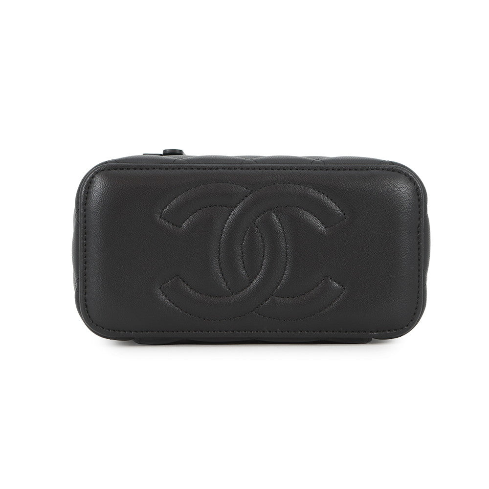 CHANEL Matelasse Chain Vanity Bag BlackAP2199 Lambskin