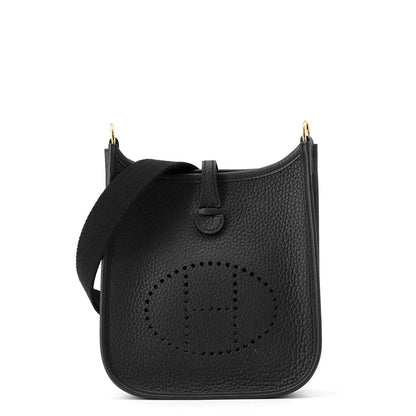 HERMES Evelyne Long Black Taurillon Clemence Size TPM