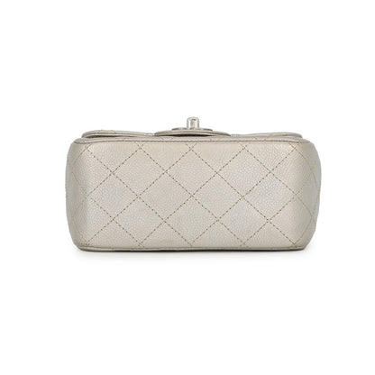 CHANEL Mini Materasse Chain Shoulder SilverA35200 Caviar Leather Size 17