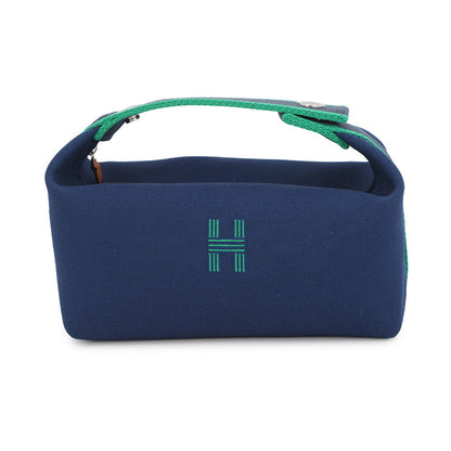 HERMES Brid a Black Marine Canvas Size PM
