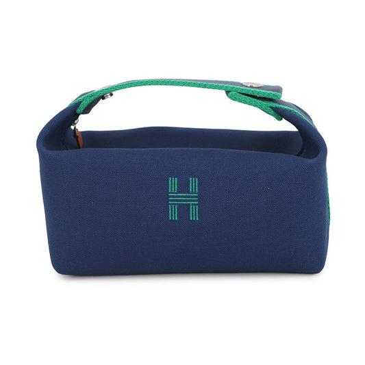 HERMES Brid a Black Marine Canvas Size PM