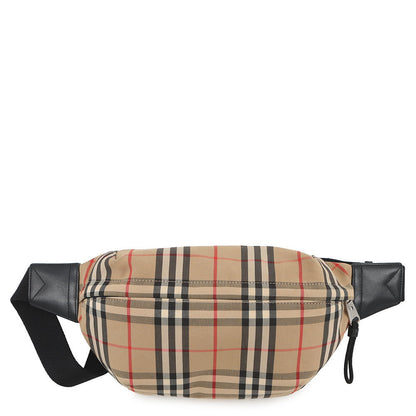 BURBERRY Checked belt bag Beige8010430 Cotton80% Polyester20%