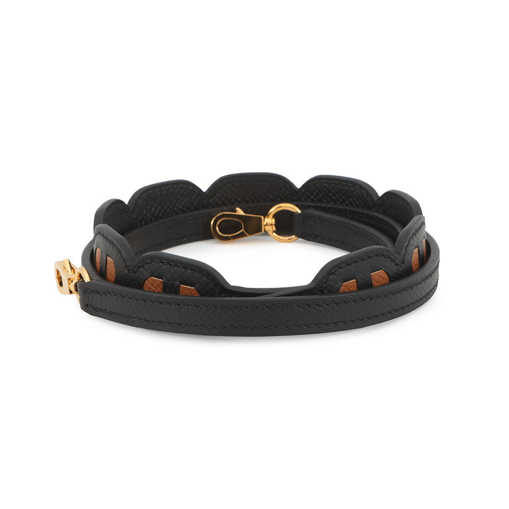HERMES Bandouliere Chaine d'Ancre Strap Black/Gold Epsom
