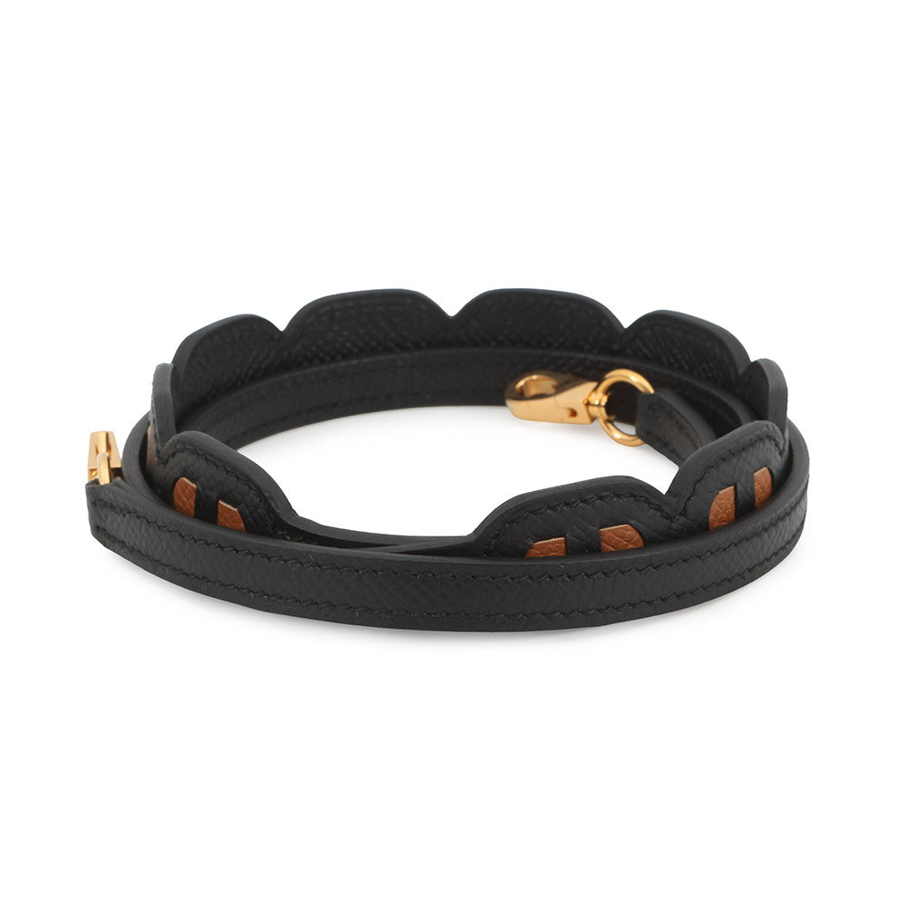 HERMES Bandouliere Chaine d'Ancre Strap Black/Gold Epsom