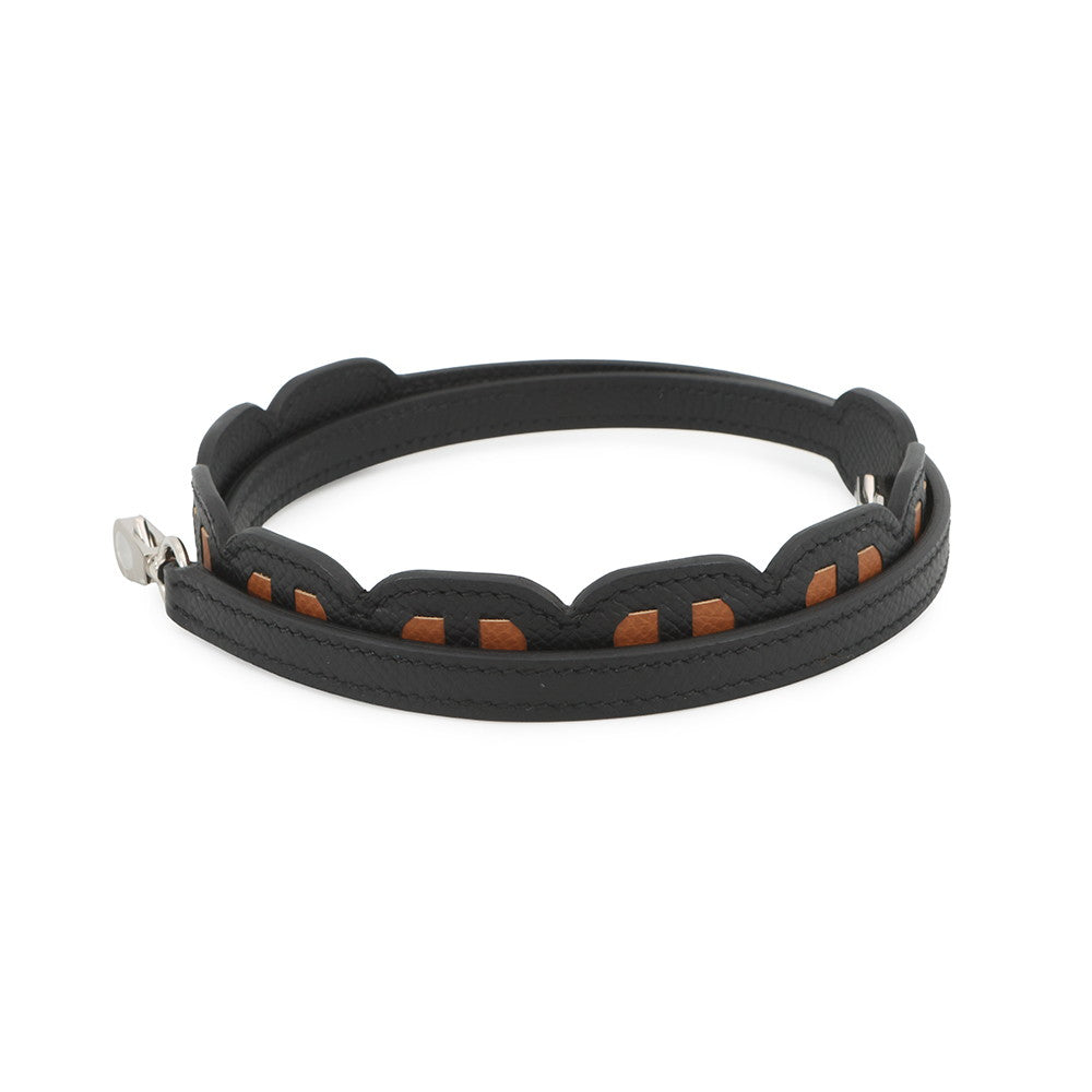 HERMES Bandouliere Chaine d'Ancre Strap Black/Gold Epsom