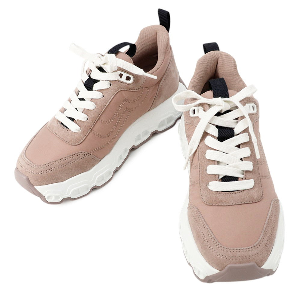 HERMES Impulse Sneakers Rose・PearlMD241214Z Technical Fabric Leather Size 36