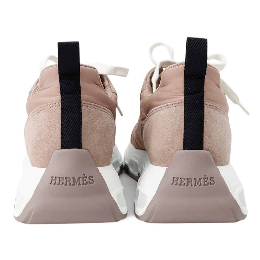 HERMES Impulse Sneakers Rose・PearlMD241214Z Technical Fabric Leather Size 36