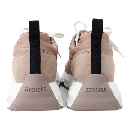 HERMES Impulse Sneakers Rose・PearlMD241214Z Technical Fabric Leather Size 36