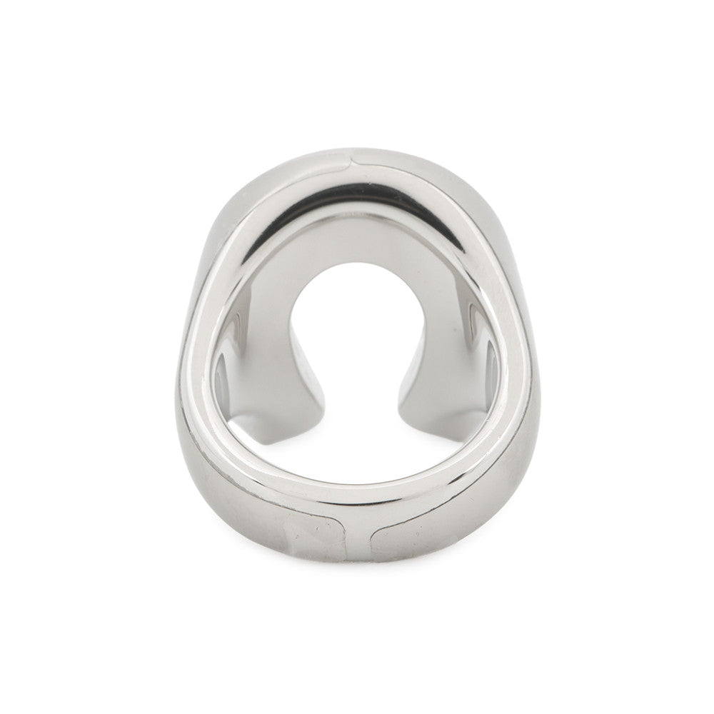 HERMES Ring (Jockey) Size 55 Black Box Calf Leather Metal