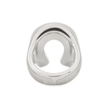 HERMES Ring (Jockey) Size 55 Black Box Calf Leather Metal