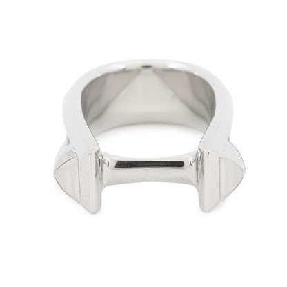 HERMES Ring (Jockey) Double Size 53 Black Epsom Metal