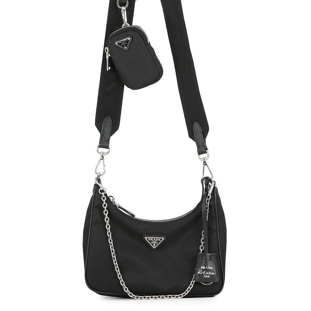 PRADA Re-Edition 2005 Re-Nylon Shoulder Bag Black1BH204_R064_F0002_V_V9L Nylon
