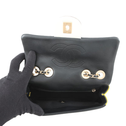 CHANEL Matelasse CC Logo Cruise Line Chain Shoulder Bag Beige/White/YellowA92207 Lambskin Size 22